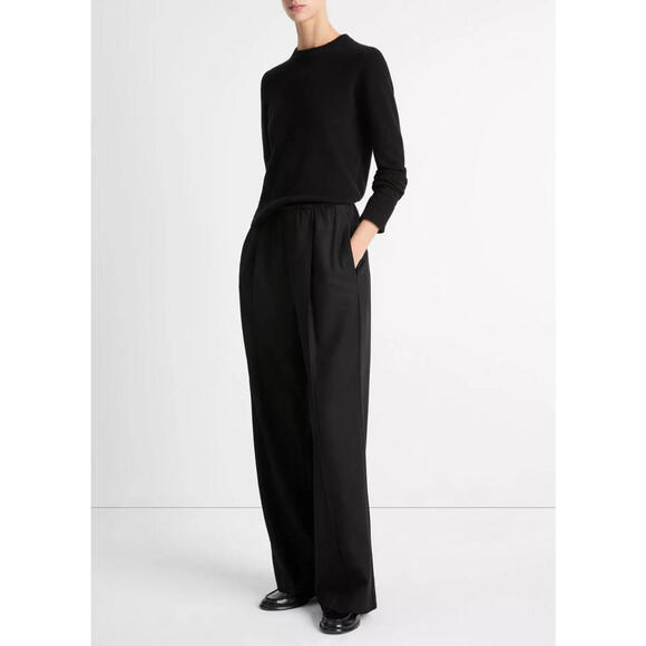 NEW, Vinve Italian Wool-Blend Easy Pull-On Pant in black SZ M #S7901
